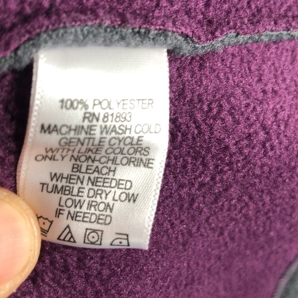 Susan Graver Fleece Purple Gray Long Button Up Coat Color. Block Trench Coat - Picture 16 of 16